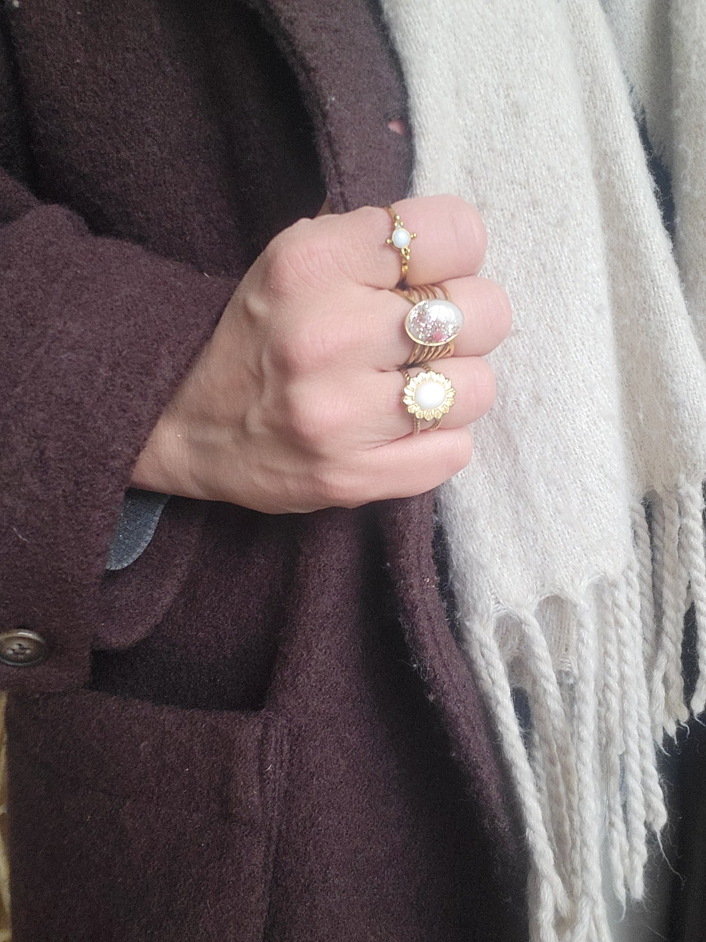 Bague lactée tournesol
