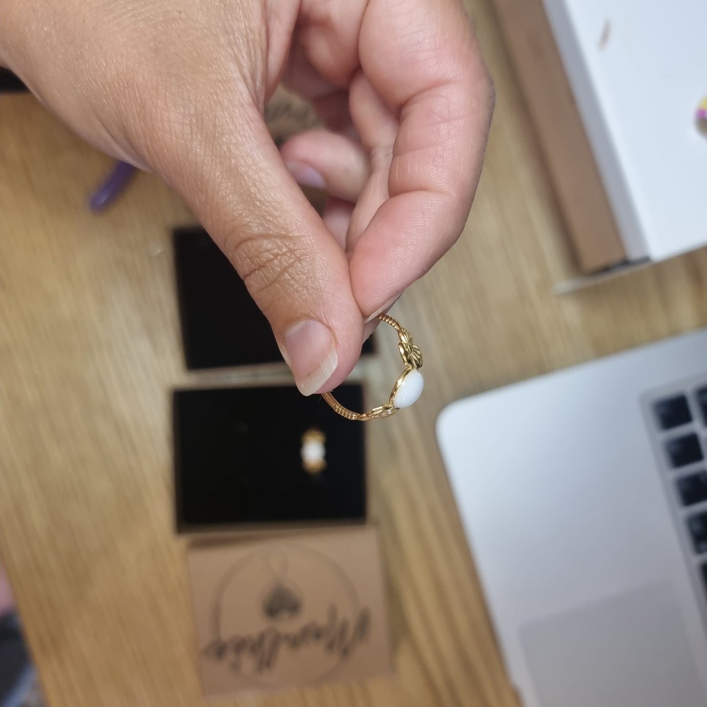 Bague lactée primevères