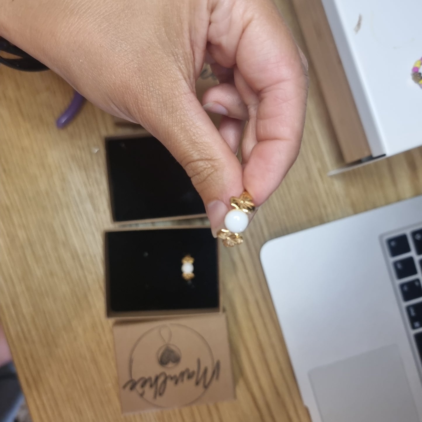 Bague lactée primevères