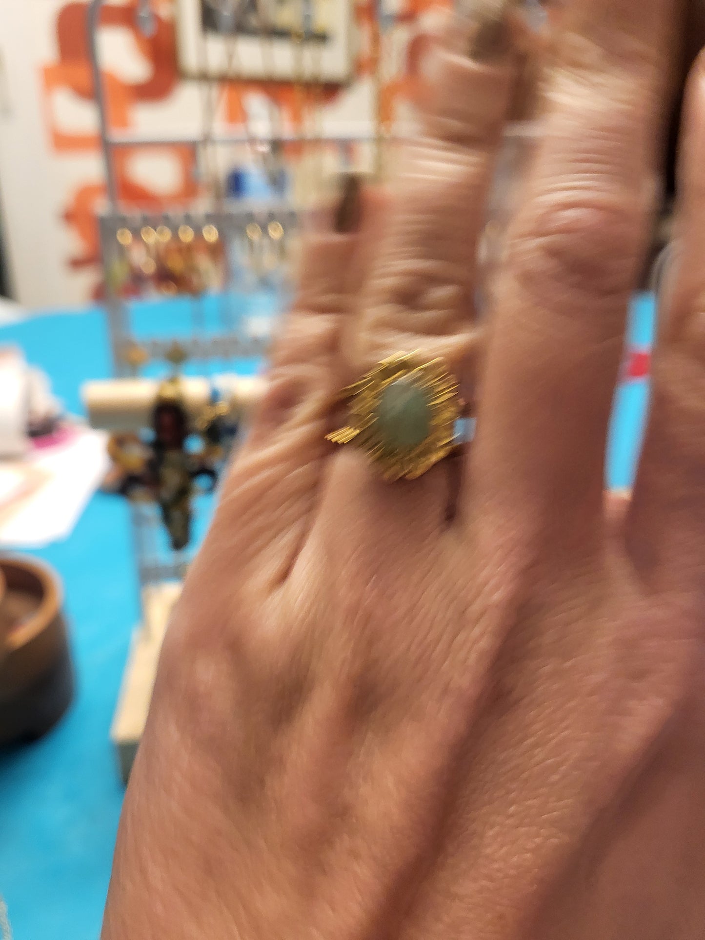 Bague Tournesol pierre naturelle