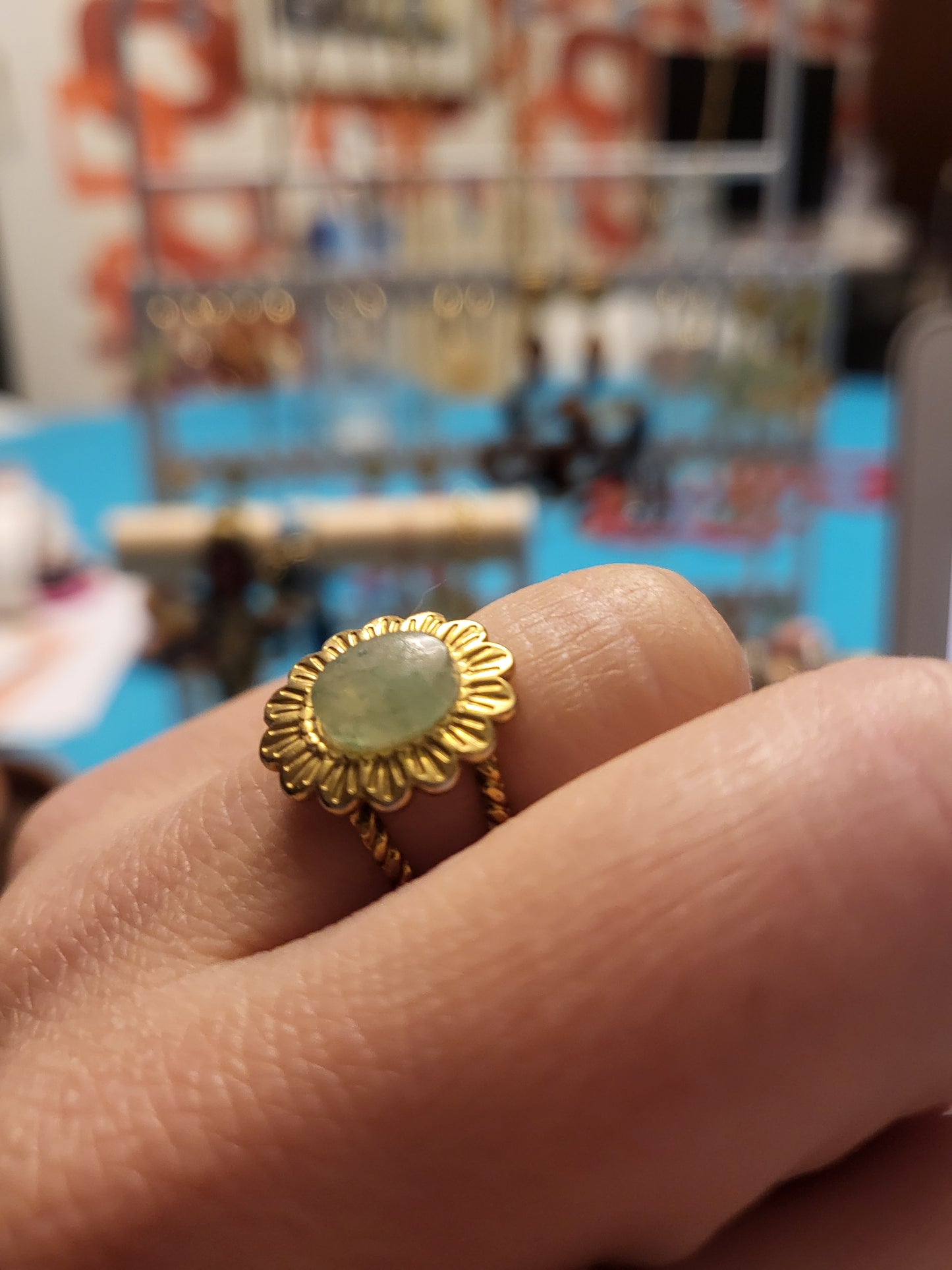 Bague Tournesol pierre naturelle