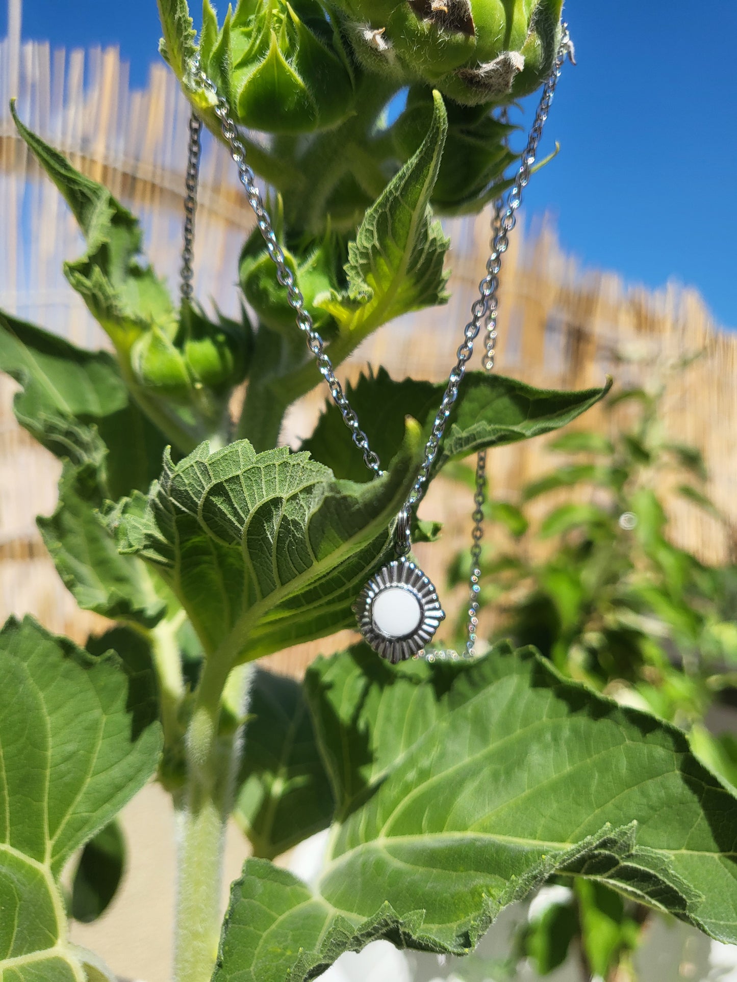 Collier soleil argent