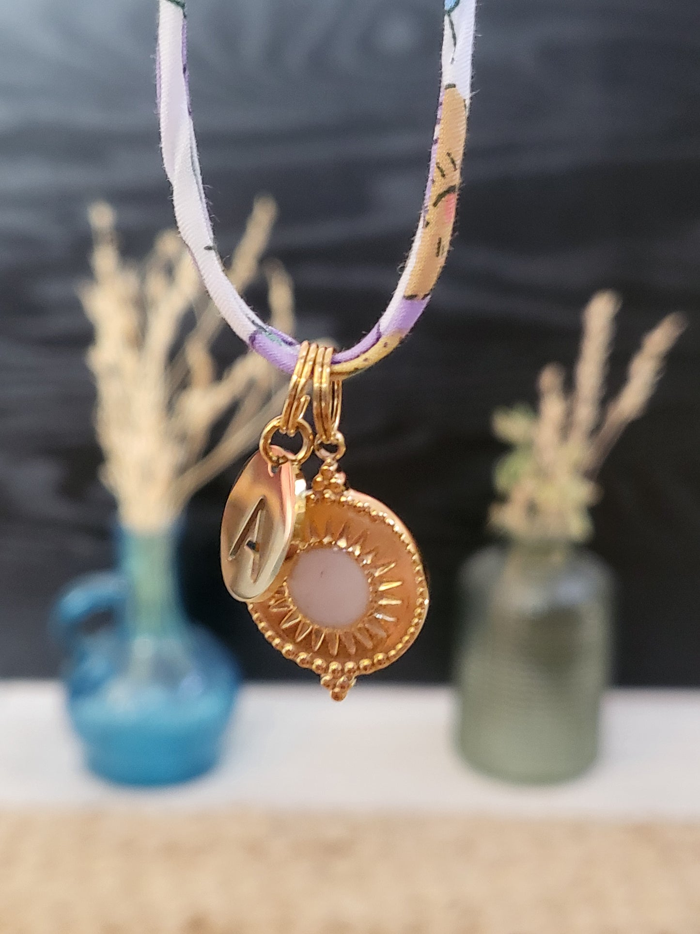 Pendentif Soleil 2 Liberty Initiale