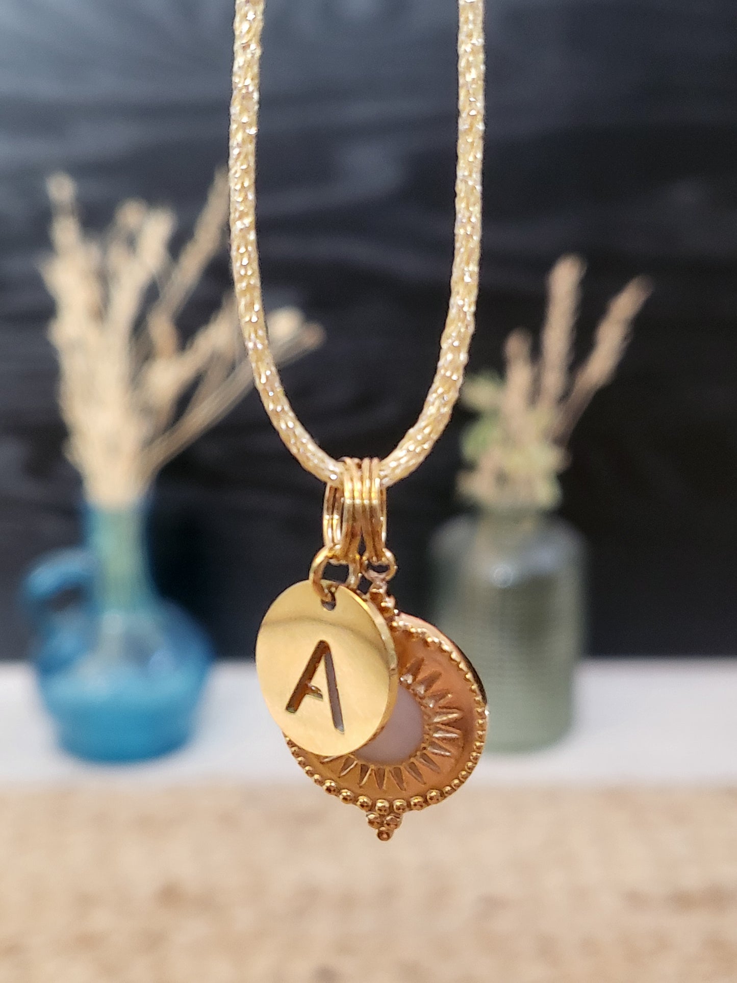 Pendentif Soleil 2 Mokuba Initiale