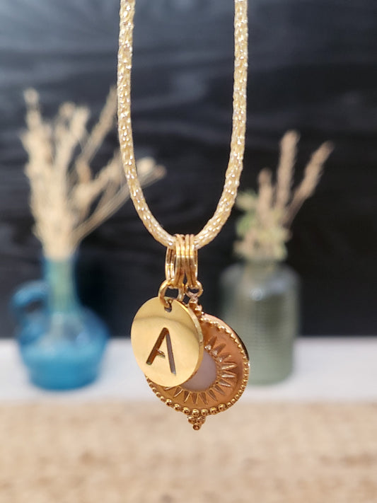 Pendentif Soleil 2 Mokuba Initiale