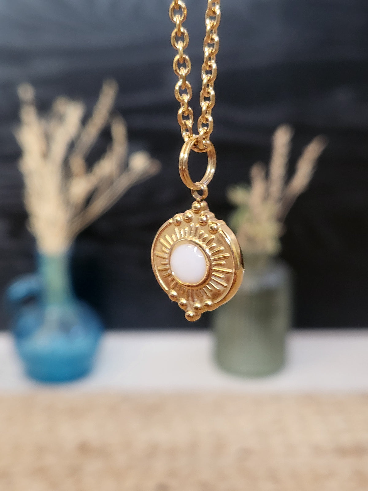Pendentif perle de lait maternel - Soleil 3 (Signe astrologique)