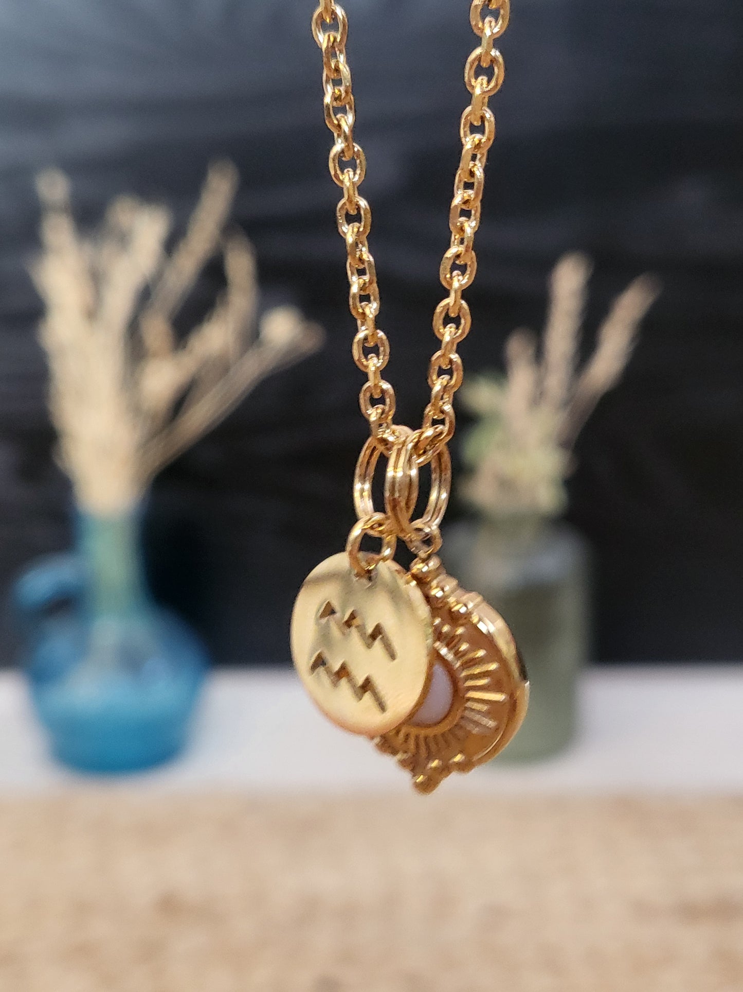 Pendentif perle de lait maternel - Soleil 3 (Signe astrologique)
