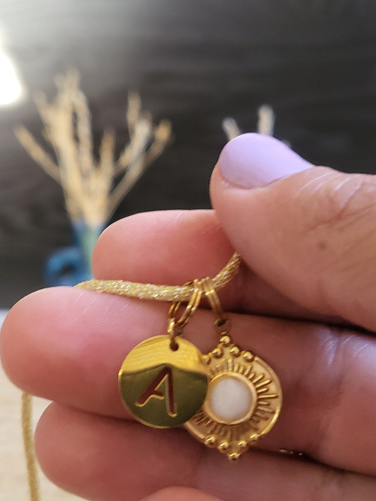 Pendentif Soleil 3 Mokuba Initiale