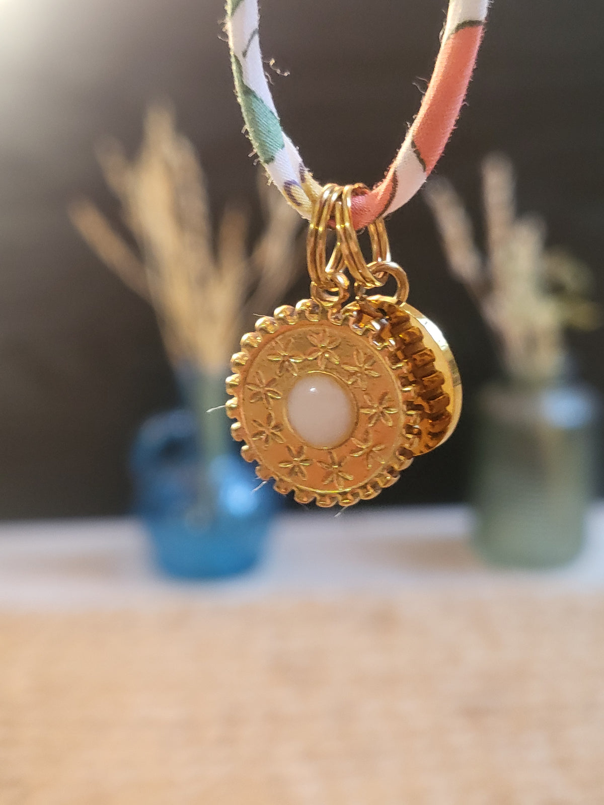 Pendentif Soleil Étoilé Liberty Initiale