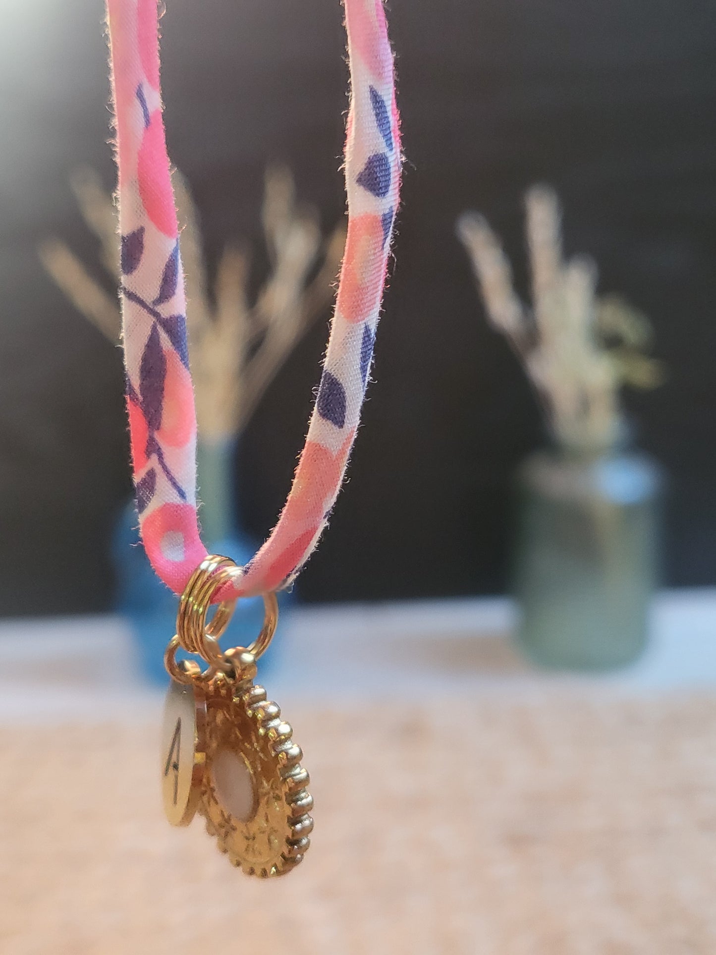 Pendentif Soleil Étoilé Liberty Initiale