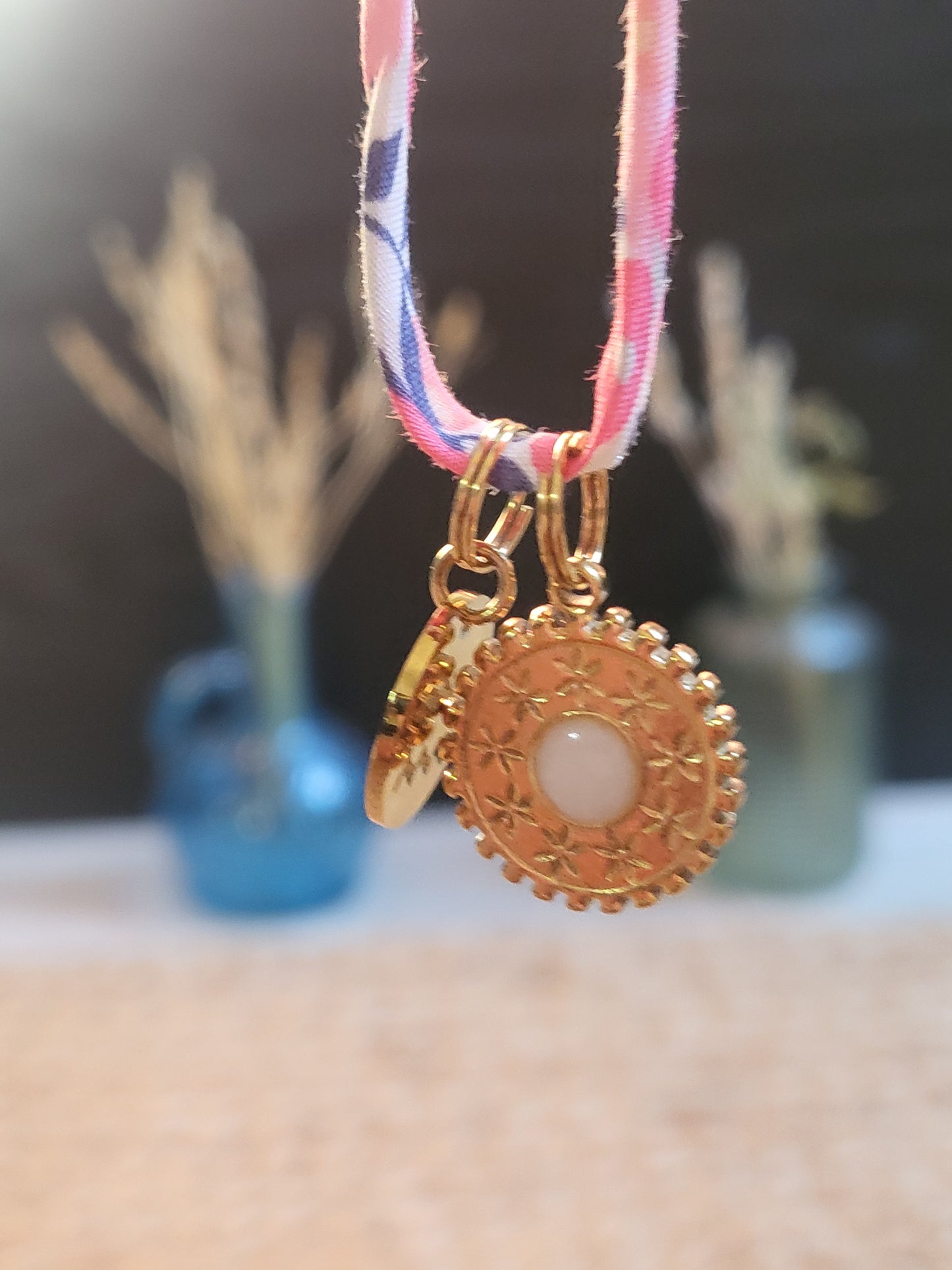 Pendentif Soleil Étoilé Liberty Initiale